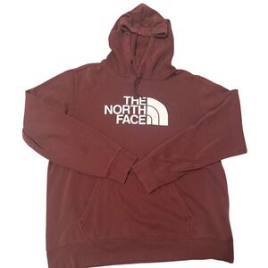 The North Face Mens Large Maroon Hoodie Pullover Sweatshirt Logo Classic Fit